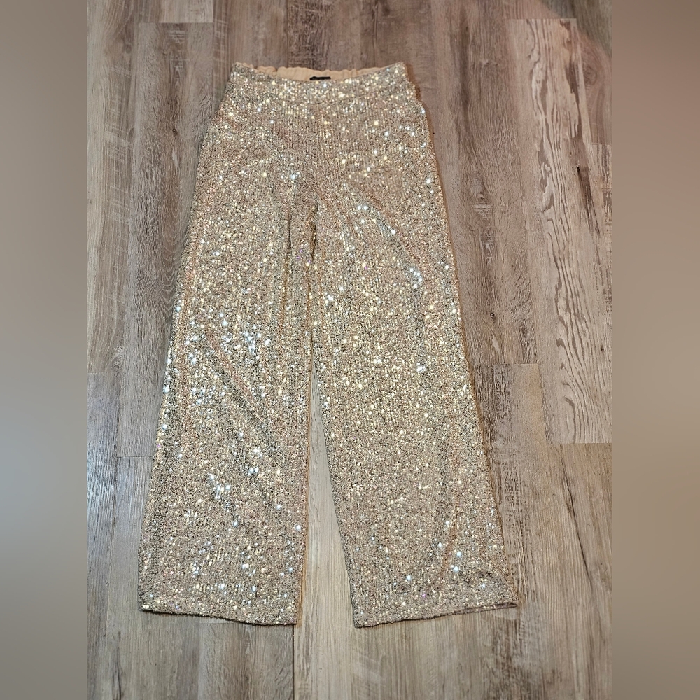 High Waisted Wide Leg Pants for Women Long Sequin Wide Leg